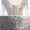 2017 Elegante Formal Sequined rebordear Crystal Lace Prom Dress